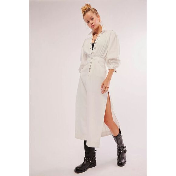 New Free People Mad Love Denim Midi Dress Size S
